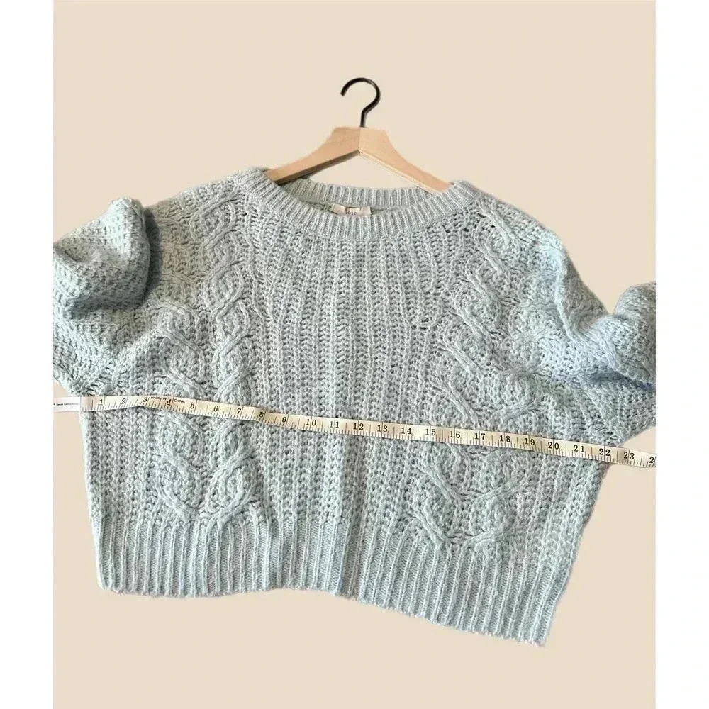 Joie Cropped Pravi Wool Blend Sweater - /Blue - Picture 6 of 10